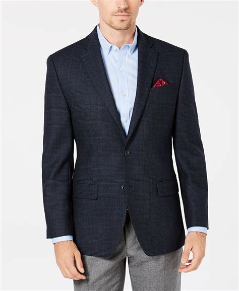 michael kors navy plaid mens sport coat|Michael Kors men's overcoat macy's.